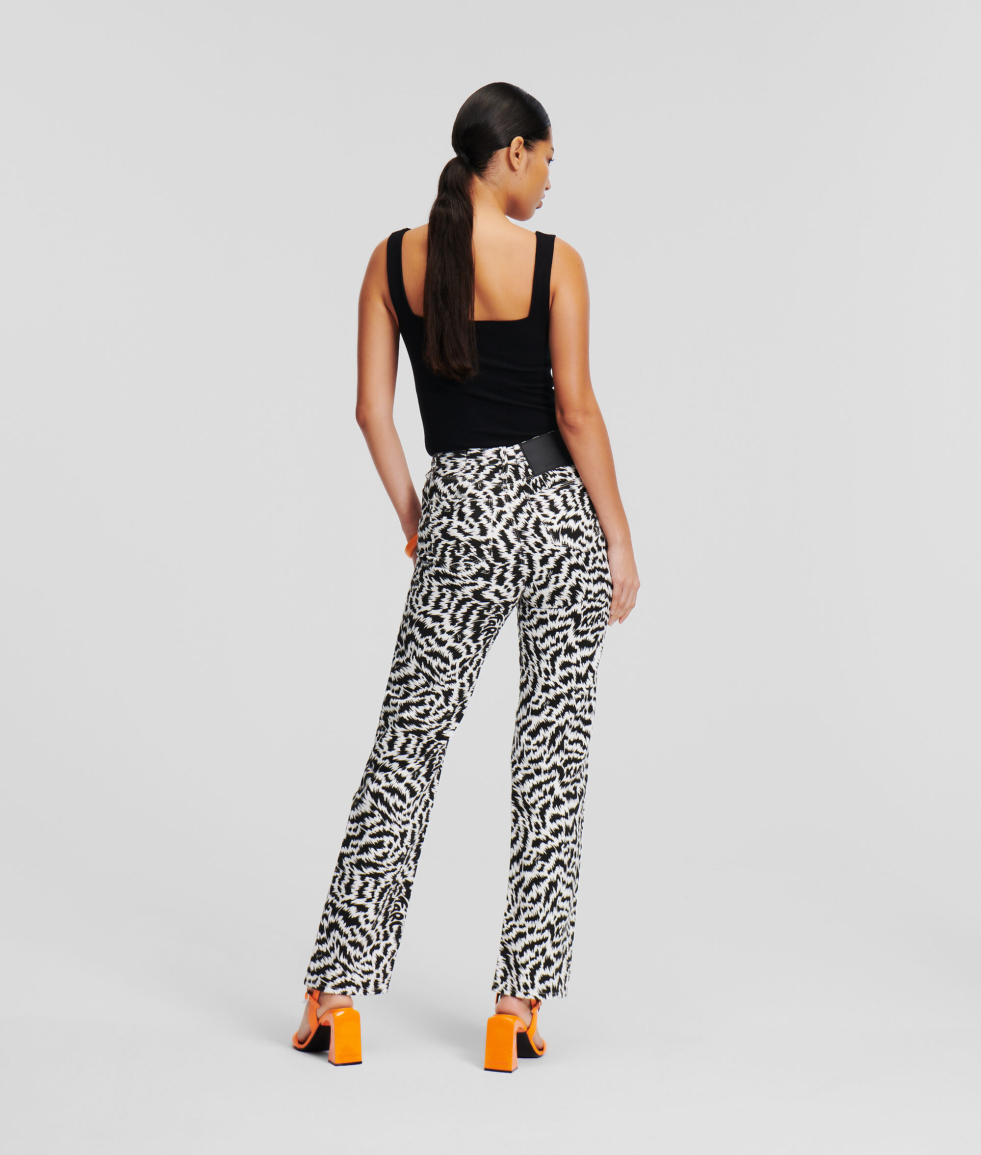 (image for) Dependable Zebra-Print Straight-Leg Jeans